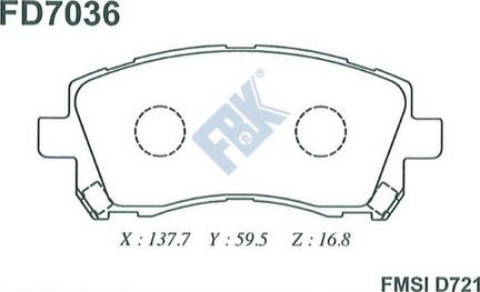 FBK FD7036 - Kit pastiglie freno, Freno a disco autozon.pro