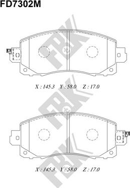 FBK FD7302M - Kit pastiglie freno, Freno a disco autozon.pro