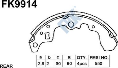 FBK FK9914 - Kit ganasce freno autozon.pro