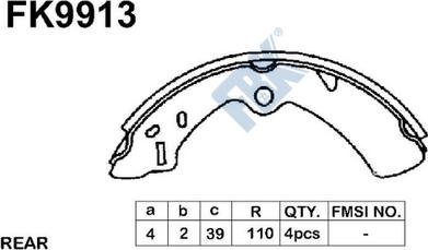 FBK FK9913 - Kit ganasce freno autozon.pro