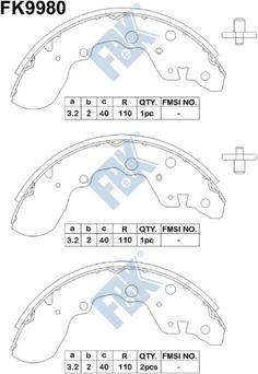 FBK FK9980 - Kit ganasce freno autozon.pro