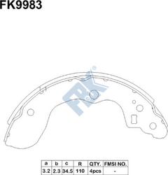 FBK FK9983 - Kit ganasce freno autozon.pro