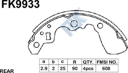 FBK FK9933 - Kit ganasce freno autozon.pro