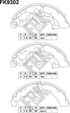 FBK FK9302 - Kit ganasce, Freno stazionamento autozon.pro