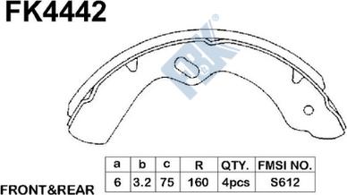 FBK FK4442 - Kit ganasce freno autozon.pro