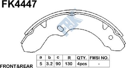 FBK FK4447 - Kit ganasce freno autozon.pro