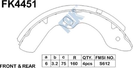 FBK FK4451 - Kit ganasce freno autozon.pro