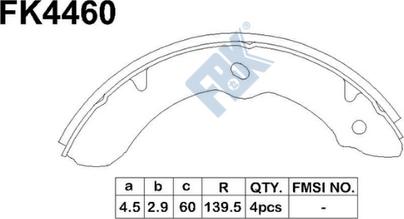 FBK FK4460 - Kit ganasce freno autozon.pro