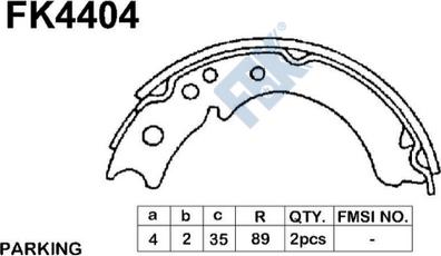 FBK FK4404 - Kit ganasce, Freno stazionamento autozon.pro