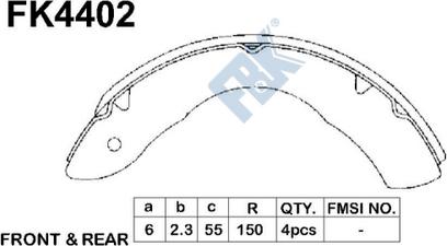 FBK FK4402 - Kit ganasce freno autozon.pro