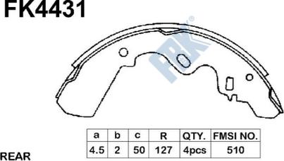 FBK FK4431 - Kit ganasce freno autozon.pro