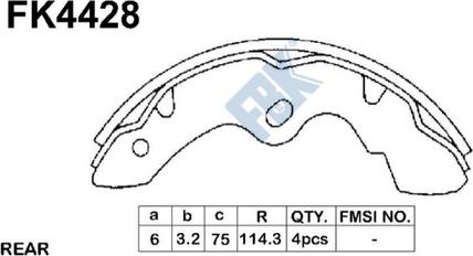 FBK FK4428 - Kit ganasce freno autozon.pro