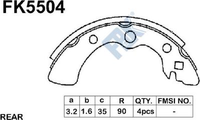 FBK FK5504 - Kit ganasce freno autozon.pro