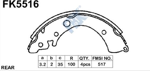 FBK FK5516 - Kit ganasce freno autozon.pro