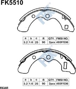 FBK FK5510 - Kit ganasce freno autozon.pro