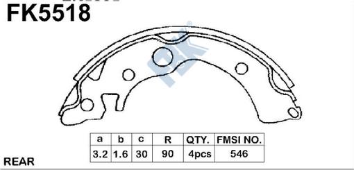 FBK FK5518 - Kit ganasce freno autozon.pro