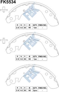 FBK FK5534 - Kit ganasce freno autozon.pro