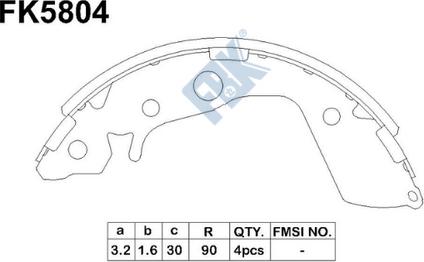 FBK FK5804 - Kit ganasce freno autozon.pro