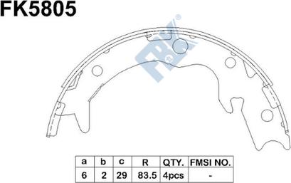 FBK FK5805 - Kit ganasce freno autozon.pro