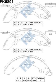 FBK FK5801 - Kit ganasce freno autozon.pro