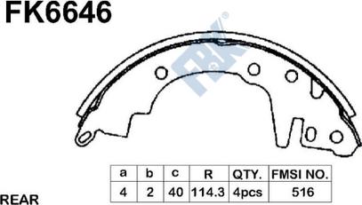 FBK FK6646 - Kit ganasce freno autozon.pro