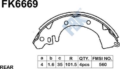 FBK FK6669 - Kit ganasce freno autozon.pro