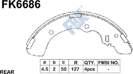 FBK FK6686 - Kit ganasce freno autozon.pro