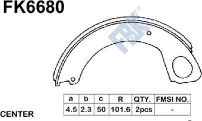 FBK FK6680 - Kit ganasce freno autozon.pro