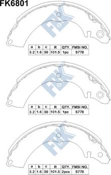 FBK FK6801 - Kit ganasce freno autozon.pro