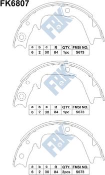 FBK FK6807 - Kit ganasce, Freno stazionamento autozon.pro