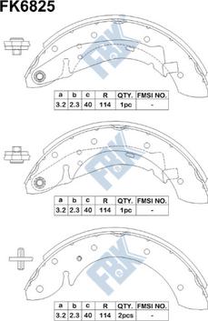 FBK FK6825 - Kit ganasce freno autozon.pro