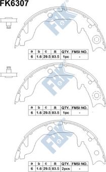 FBK FK6307 - Kit ganasce, Freno stazionamento autozon.pro