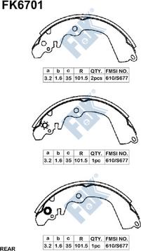 FBK FK6701 - Kit ganasce freno autozon.pro