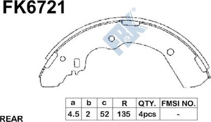 FBK FK6721 - Kit ganasce freno autozon.pro