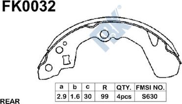 FBK FK0032 - Kit ganasce freno autozon.pro