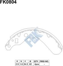 FBK FK0804 - Kit ganasce freno autozon.pro