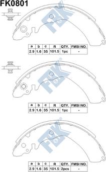 FBK FK0801 - Kit ganasce freno autozon.pro