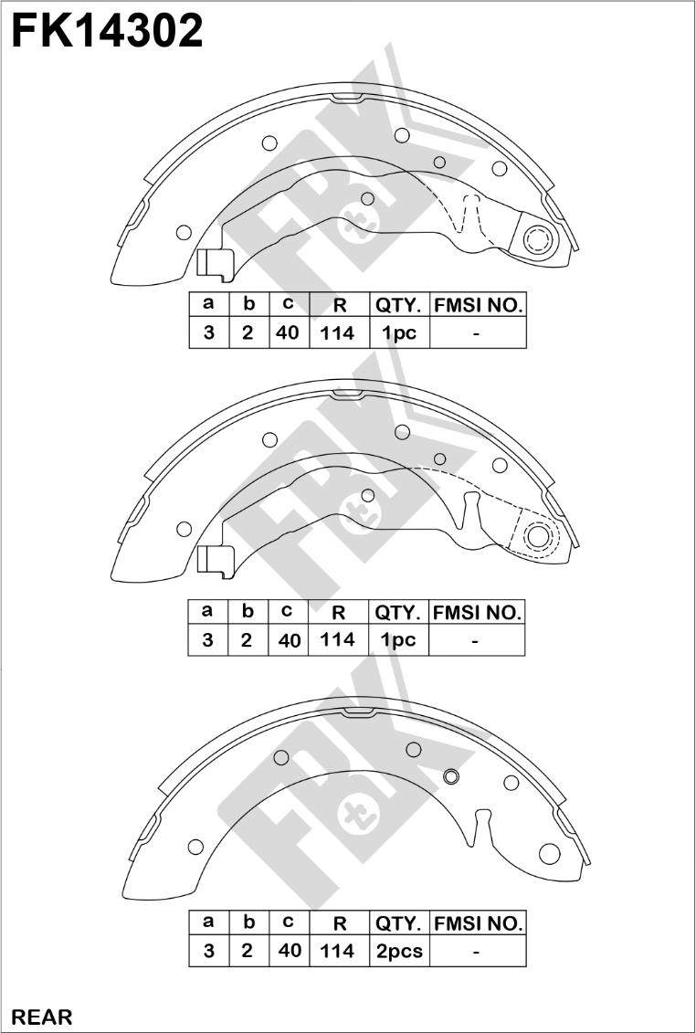 FBK FK14302 - Kit ganasce freno autozon.pro