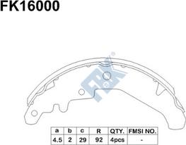 FBK FK16000 - Kit ganasce freno autozon.pro