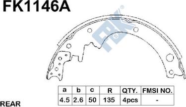 FBK FK1146A - Kit ganasce freno autozon.pro