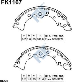 FBK FK1167 - Kit ganasce freno autozon.pro