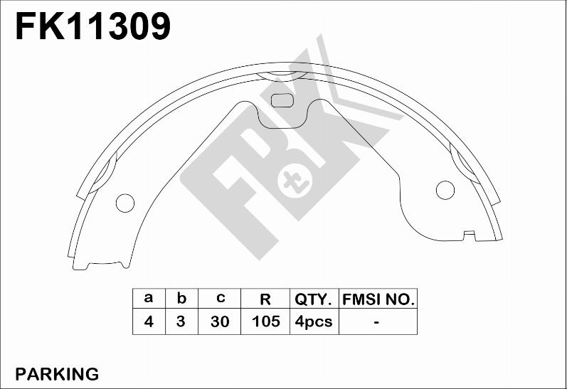 FBK FK11309 - Kit ganasce freno autozon.pro