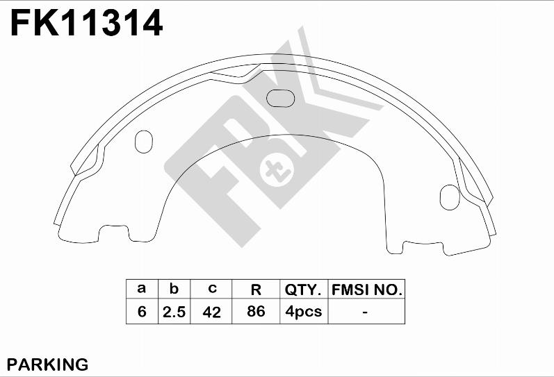 FBK FK11314 - Kit ganasce freno autozon.pro