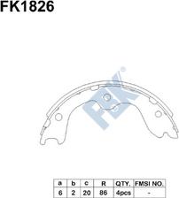 FBK FK1826 - Kit ganasce, Freno stazionamento autozon.pro