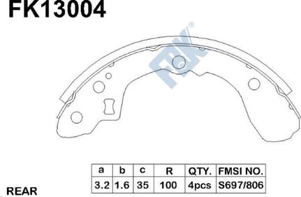 FBK FK13004 - Kit ganasce freno autozon.pro