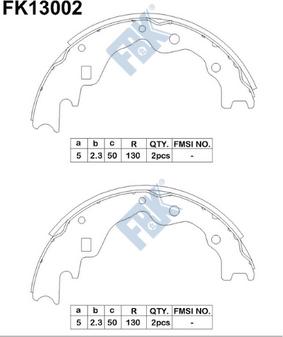 FBK FK13002 - Kit ganasce freno autozon.pro