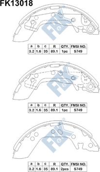 FBK FK13018 - Kit ganasce freno autozon.pro