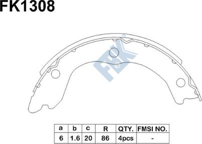 FBK FK1308 - Kit ganasce freno autozon.pro