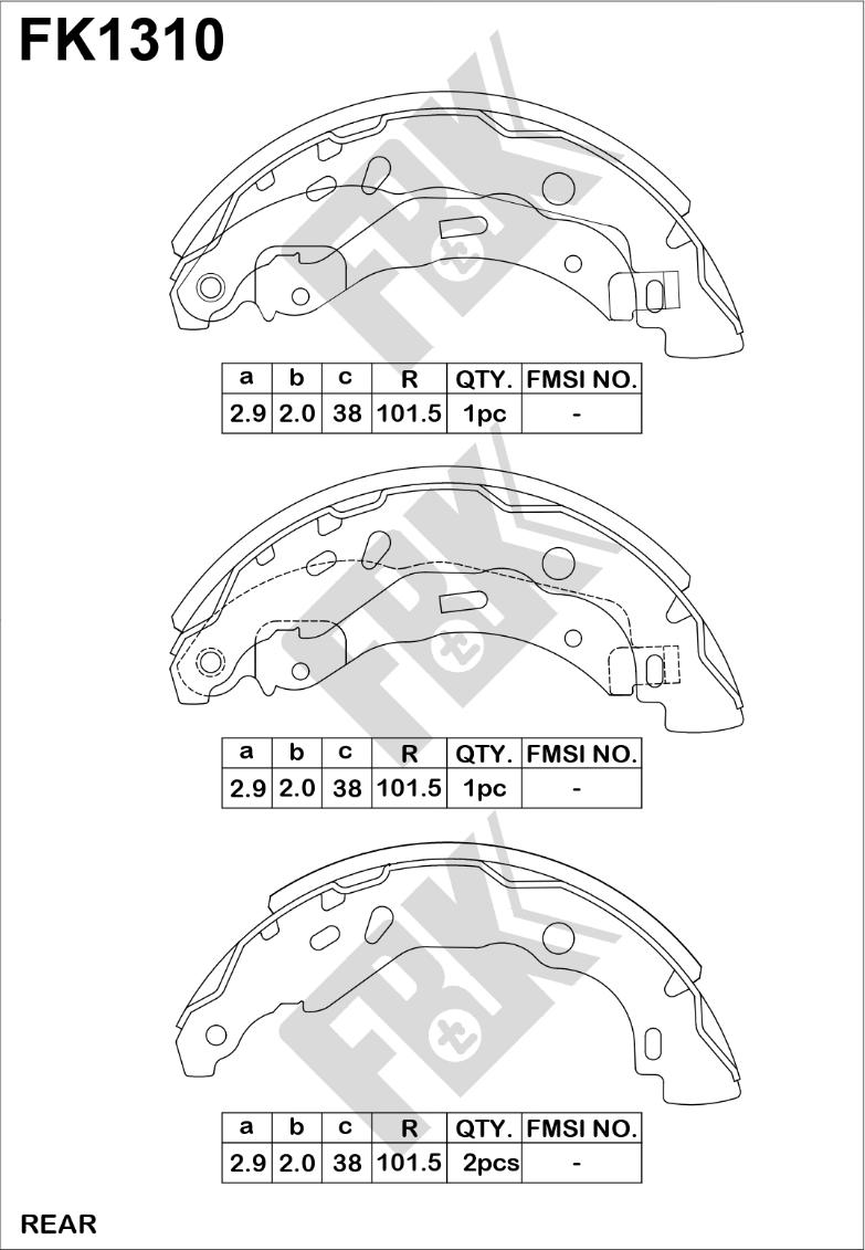 FBK FK1310 - Kit ganasce freno autozon.pro