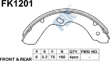 FBK FK1201 - Kit ganasce freno autozon.pro